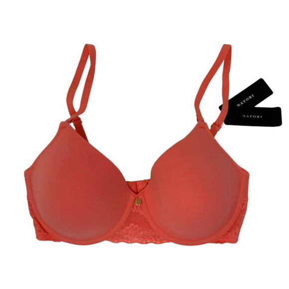 Natori Bliss Perfection Underwire Contour Bra Papaya Size 32D 721154 NEW - Picture 1 of 9
